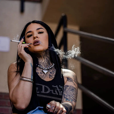 Woman_Smoking_Chief_Stix Non-tobacco smoking products